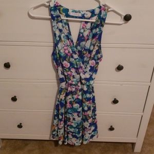 Floral low v dress